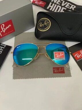 Ray-Ban 3025 Blue Aviator Sunglasses 58mm
